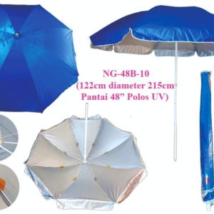 NAGOYA ^ NG-48B-10 ' PAYUNG PANTAI 48" BIRU UV DALAM SILVER